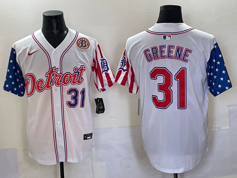 Men Detroit Tigers #31 Greene White National Flags 2025 Nike MLB Jersey style 2->detroit tigers->MLB Jersey